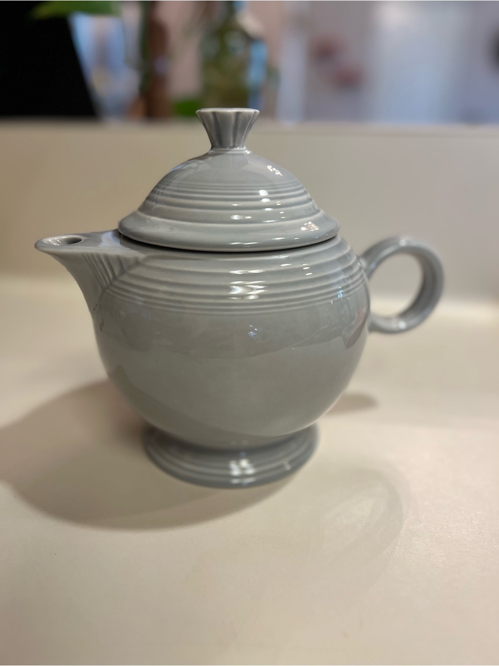 Fiesta Light Gray Ceramic Teapot